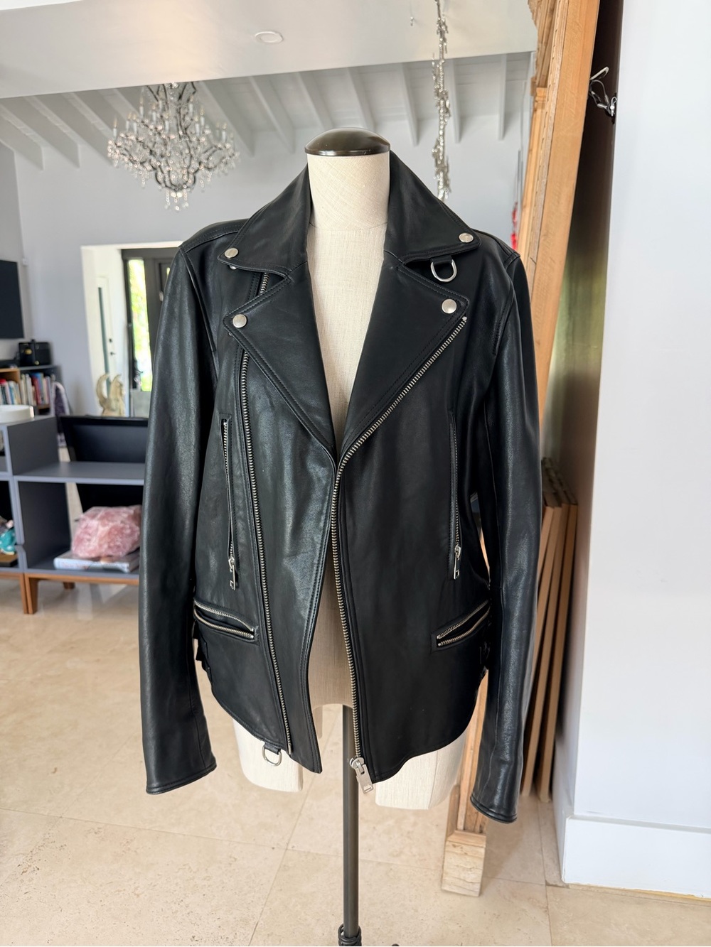 Diesel Black Leather Biker Jacket